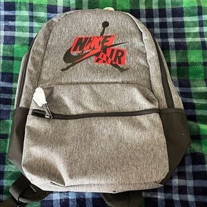 Nike Air Jordan Gray and Black Backpack with Red Logo Size Large NWT